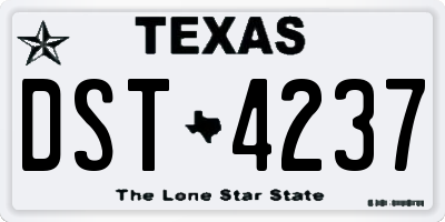 TX license plate DST4237