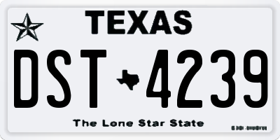 TX license plate DST4239
