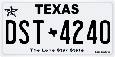 TX license plate DST4240