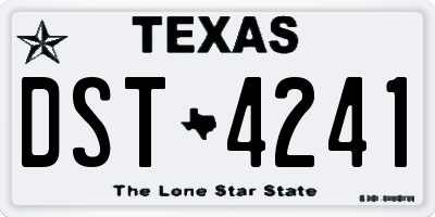TX license plate DST4241