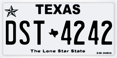 TX license plate DST4242