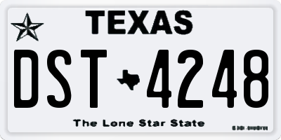 TX license plate DST4248