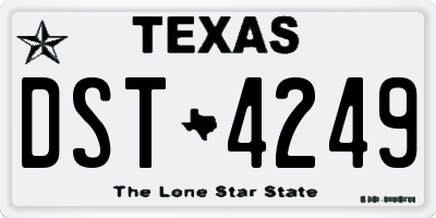 TX license plate DST4249