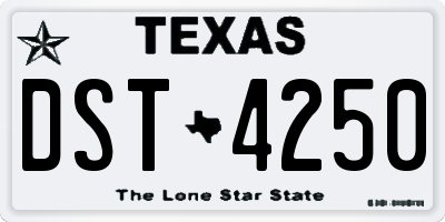 TX license plate DST4250