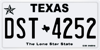 TX license plate DST4252