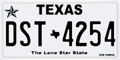TX license plate DST4254