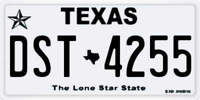 TX license plate DST4255