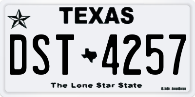 TX license plate DST4257