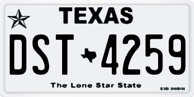 TX license plate DST4259