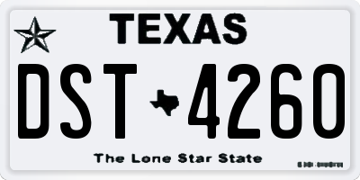 TX license plate DST4260