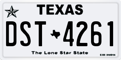 TX license plate DST4261