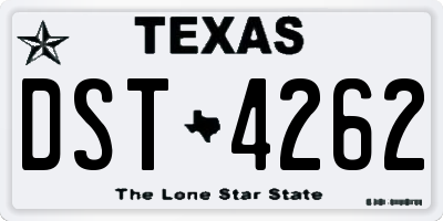 TX license plate DST4262