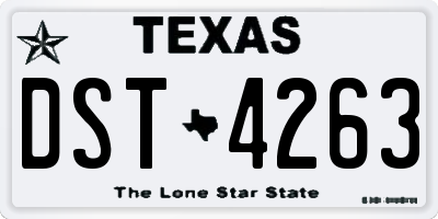 TX license plate DST4263