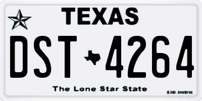 TX license plate DST4264