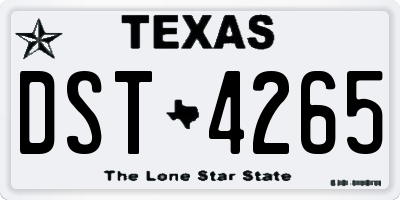 TX license plate DST4265