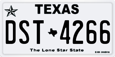 TX license plate DST4266