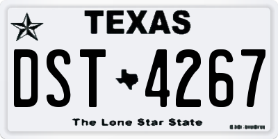 TX license plate DST4267
