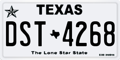 TX license plate DST4268