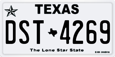 TX license plate DST4269