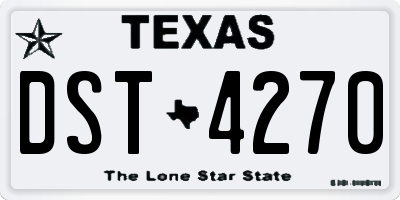 TX license plate DST4270