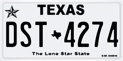TX license plate DST4274