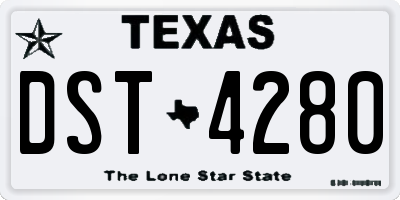 TX license plate DST4280