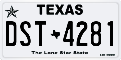 TX license plate DST4281
