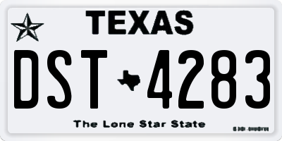 TX license plate DST4283