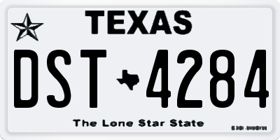 TX license plate DST4284