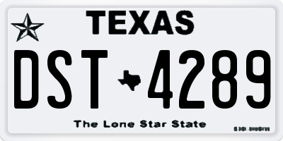 TX license plate DST4289