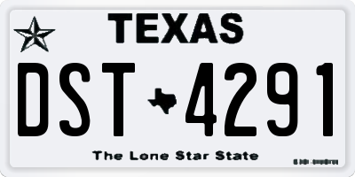TX license plate DST4291