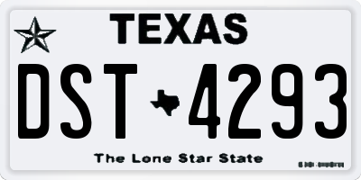 TX license plate DST4293