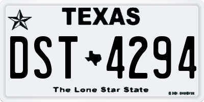 TX license plate DST4294