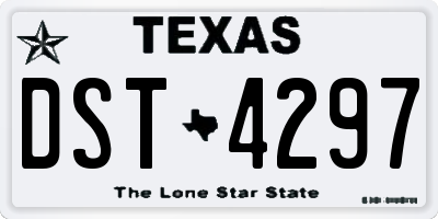 TX license plate DST4297