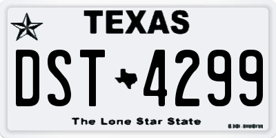 TX license plate DST4299