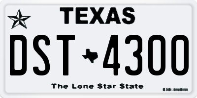 TX license plate DST4300