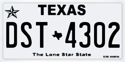 TX license plate DST4302