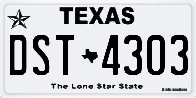 TX license plate DST4303