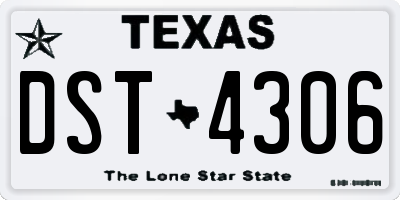 TX license plate DST4306