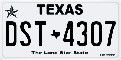 TX license plate DST4307