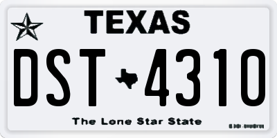 TX license plate DST4310
