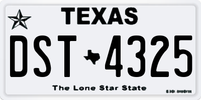 TX license plate DST4325