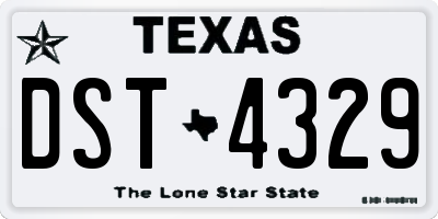 TX license plate DST4329