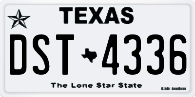 TX license plate DST4336