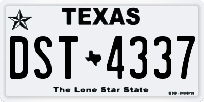 TX license plate DST4337