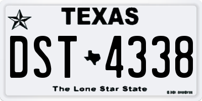 TX license plate DST4338