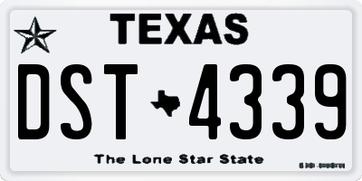 TX license plate DST4339