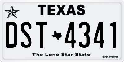 TX license plate DST4341
