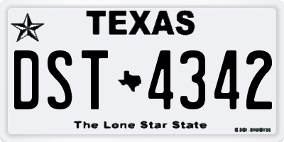 TX license plate DST4342