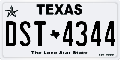 TX license plate DST4344